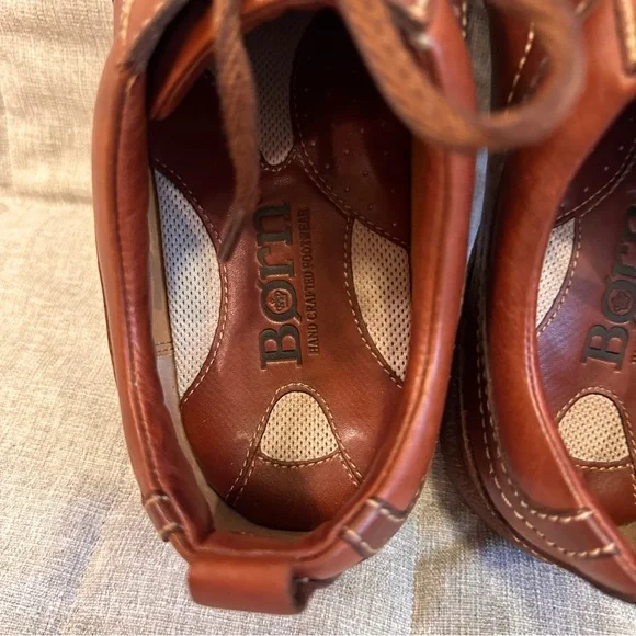 Born Oxford Mens 11 US 45 EU Brown Leather Two Tone Shoes Lace Up Casual - Picture 3 of 13
